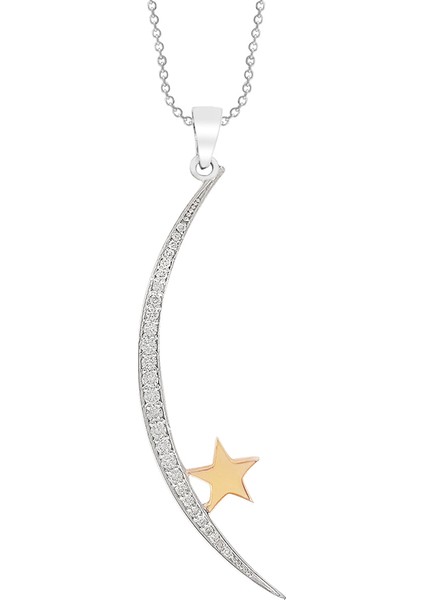 Altınsepeti Pırlantalı Hilal Ve Yıldız Kolye As19Pkl