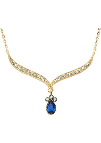 Altınsepeti Altın Lacivert Taşlı Gerdanlık Kolye As990Klr5