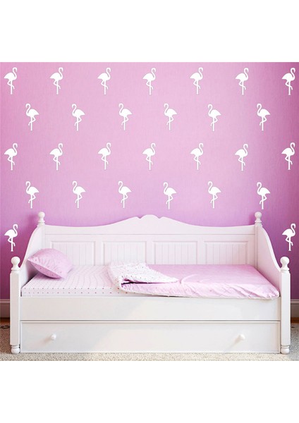 Flamingo Duvar Stickerı Dekorasyon Sticker Beyaz