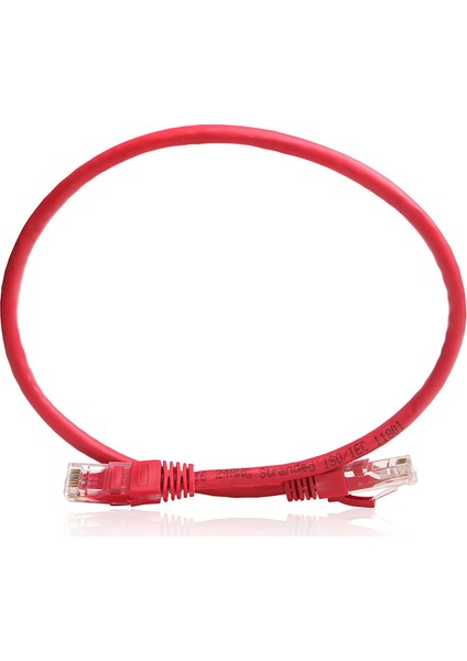0.50M Cat6 CU AWG24/7 UTP Kırmızı Network Kablo (DK-CB-NT6U50R)