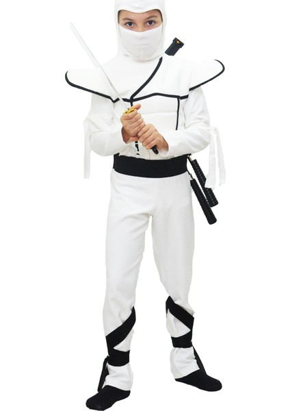 Gizli Ninja Çocuk Kostümü Beyaz Lüks 3 - 4 Yaş fırsatları