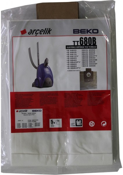 Beko BKS 9540 B Elektrikli Süpürge Uyumlu Kağıt Süpürge Torbası