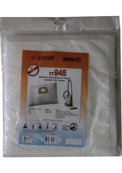 Beko BKS 9415 Elektrikli Süpürge Uyumlu Sentetik Toz Torbası