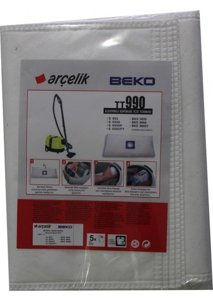 S 6990 P Elektrikli Süpürge Uyumlu Sentetik Toz Torbası