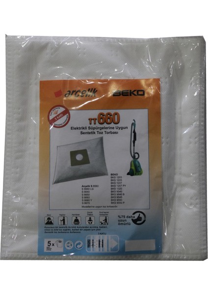 BKS 1207 PY Elektrikli Süpürgeye Sentetik Toz Torbası