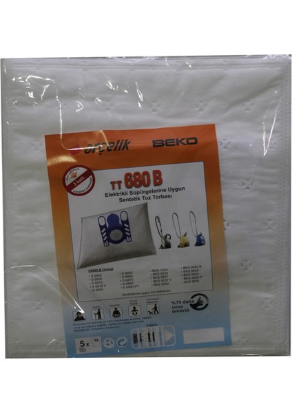 6880 PY Elektrikli Süpürgeye Sentetik Toz Torbası