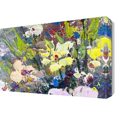 Ahsap Tablo Yagli Boya Cicek Sekilli Ciceksepeti