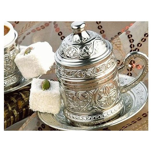 Toptancı Kapında Osmanlı Motifli Kahve Fincanı Gümüş Fiyatı