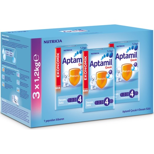 Aptamil 4 Çocuk Devam Sütü 1200 gr - 3'lü 189,00 TL