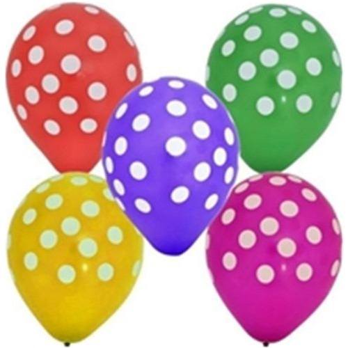 Balon Evi Beyaz Puantiye Desenli Renkli Balon 10 Adet Fiyatı