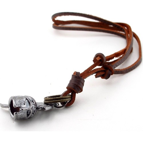 Solfera Şovalye Kaskı Savaşçı Deri Metal Erkek Kolye K613 ...