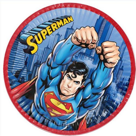 Tahtakale Toptancısı Tabak Superman Temalı 23 Cm (8 Adet)