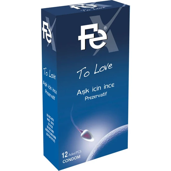 Fe To Love Aşk için İnce Prezervatif 12'li