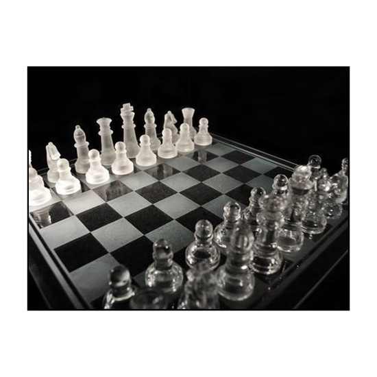 Original Boutique Glass Chess Cam Satranç Takımı (19.5 X 19.5 Cm)