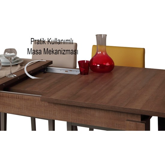 Pasific Home Huqqa Yemek Masası Koyu Meşe Fiyatı