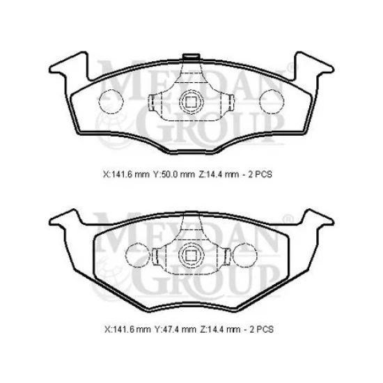 SEAT IBIZA- 93/96 ÖN FREN BALATASI (DİSK) (141,6X50X14,4/141,6X47,4X14,4) (BRAMAX)