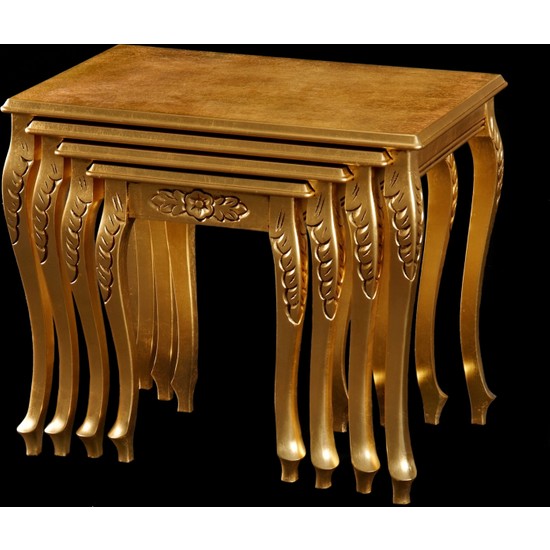 Osmanlı Mobilya Selçuklu Oymalı Altın Varaklı Zigon Sehpa