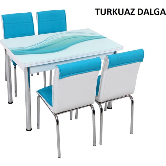 Osmanlı Mobilya Osmanlı Mutfak Masa Takımı Turkuaz Dalga Fiyatı