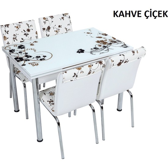 Osmanlı Mobilya Osmanlı Mutfak Masa Takımı Kahve Çiçek Desen Fiyatı