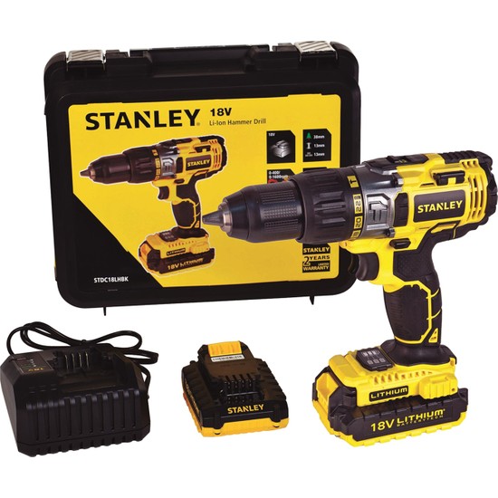 Stanley STDC18LHBK-TR 18Volt/2,0Ah Li-ion Çift Akülü Profesyonel Darbeli Matkap