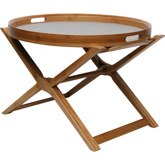 Yargıcı Bambu Tepsili Sehpa (60 x 60 x 45 cm) Fiyatı