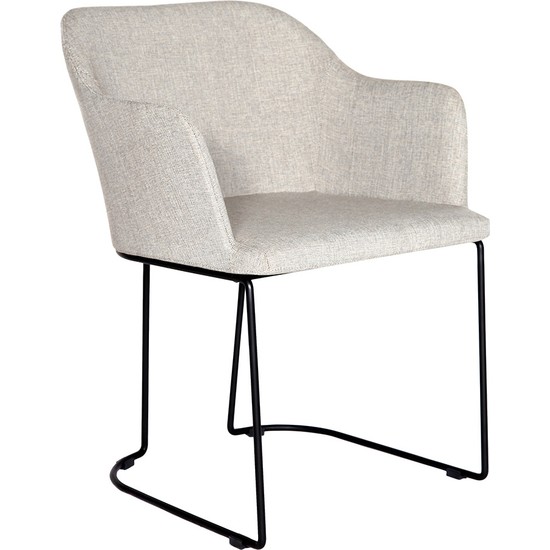 Altıncı Cadde Plus Kolçaklı Siyah Tel Ayaklı Sandalye Bej Fiyatı