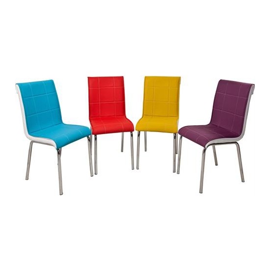 Osmanlı Mobilya 6 Adet Pedli Sandalye Gökkuşağı Renkler Fiyatı