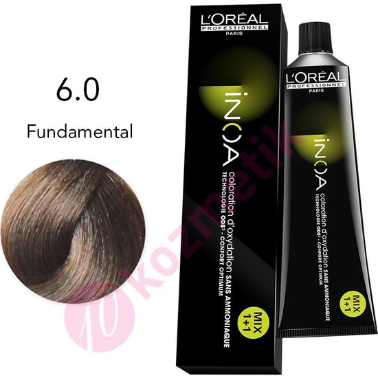 L'Oréal Professionnel İnoa Amonyaksız Saç Boyası No: 6.0 Fundamental 60Ml.