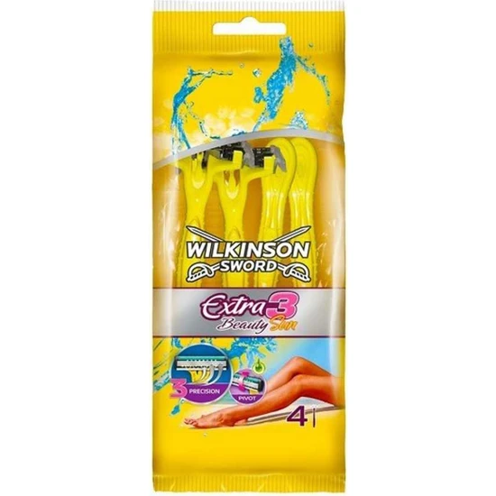 Wilkinson Sword Extra 3 Beauty Sun - Oynar Başlıklı Kullan At Tıraş Bıçağı 4'lü Paket