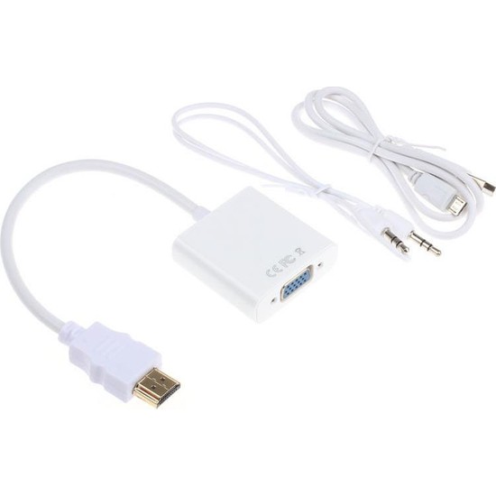 Alfais 4305 Hdmi To Vga Power Güç Ses Destekli Çevirici Dönüşütürücü Adaptör