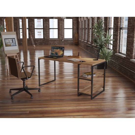 Endüstriyel Mobilya Kızılcık Masif Çalışma Masası 150 cm Fiyatı