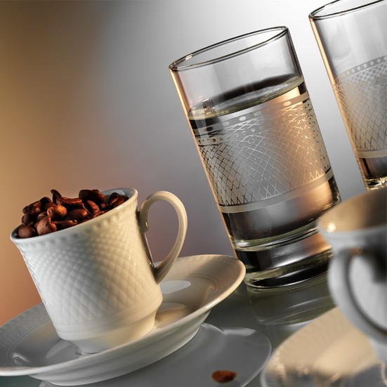 Kütahya Porselen Zümrüt 2 Kişilik Su Bardaklı Kahve Fincan Fiyatı