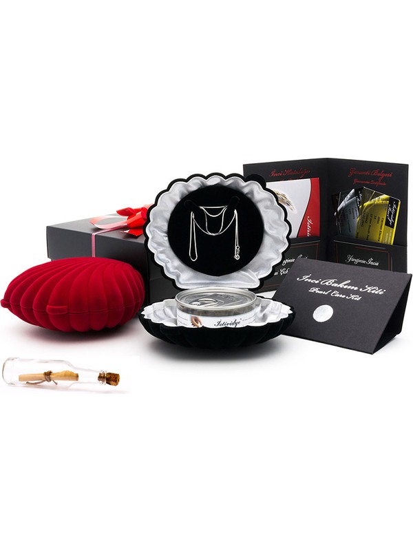 İstiridye İnci Kelebek Yakut Kolye Seti (89 Mm Sarı Güney