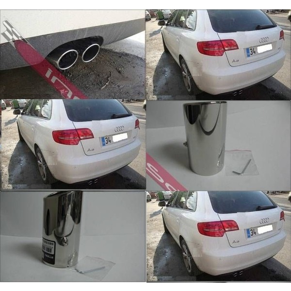 Krom Audi A3 Egsoz çiftli Ucu Krom Orjinal Uclu 2 Adet Fiyatları