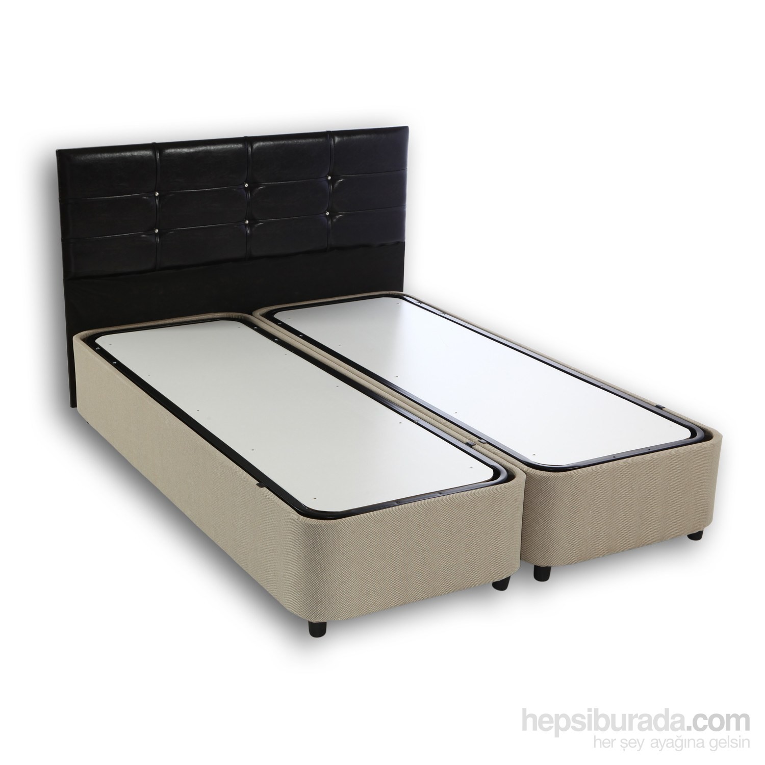 Derman Yatak Çift Kişilik Sandıklı Kumaş Baza + Başlık Derman Yatak Çift Kişilik Sandıklı Kumaş Baza + Başlık