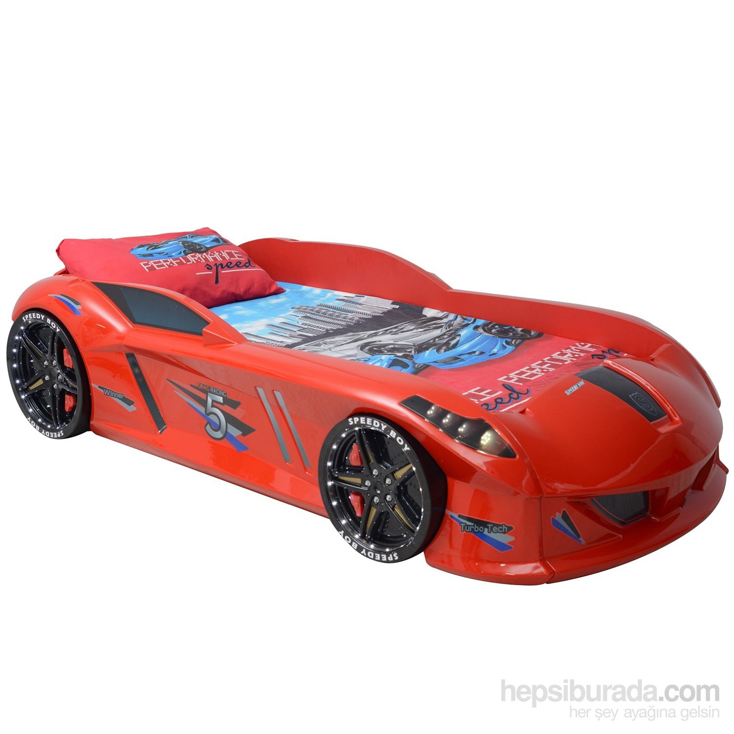 Speedy Boy Arabalı Yatak Full Ledli Kırmızı Fiyatı
