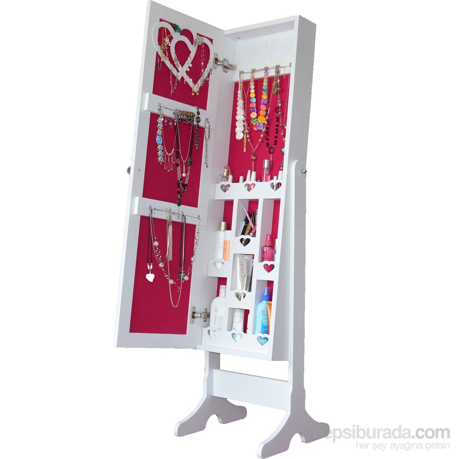 First Mobilya Trendy Aynalı Takı Ve Aksesuar Dolabı Ayaklı