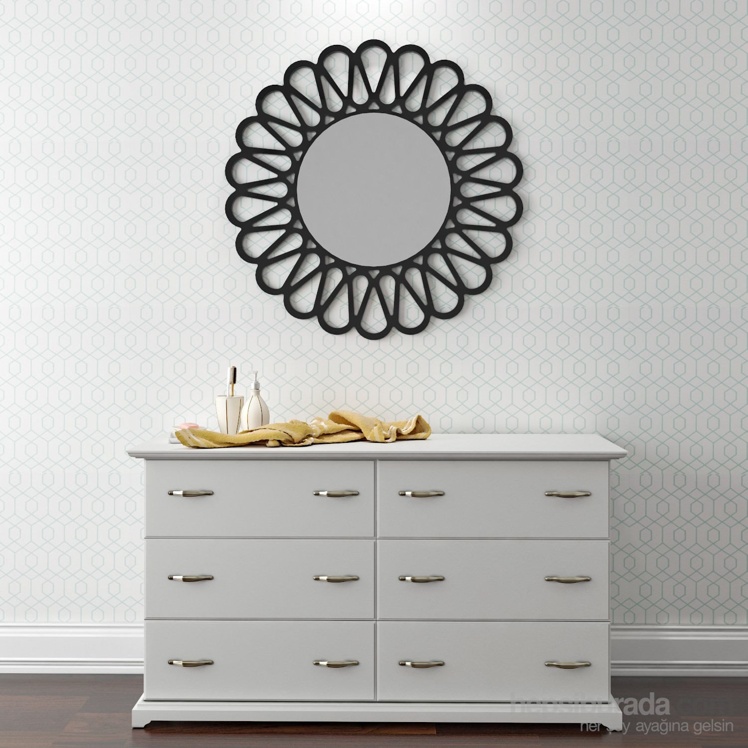 Eyibil Mobilya Sarmaşık Dekoratif Ayna 90X90 Cm Fiyatı