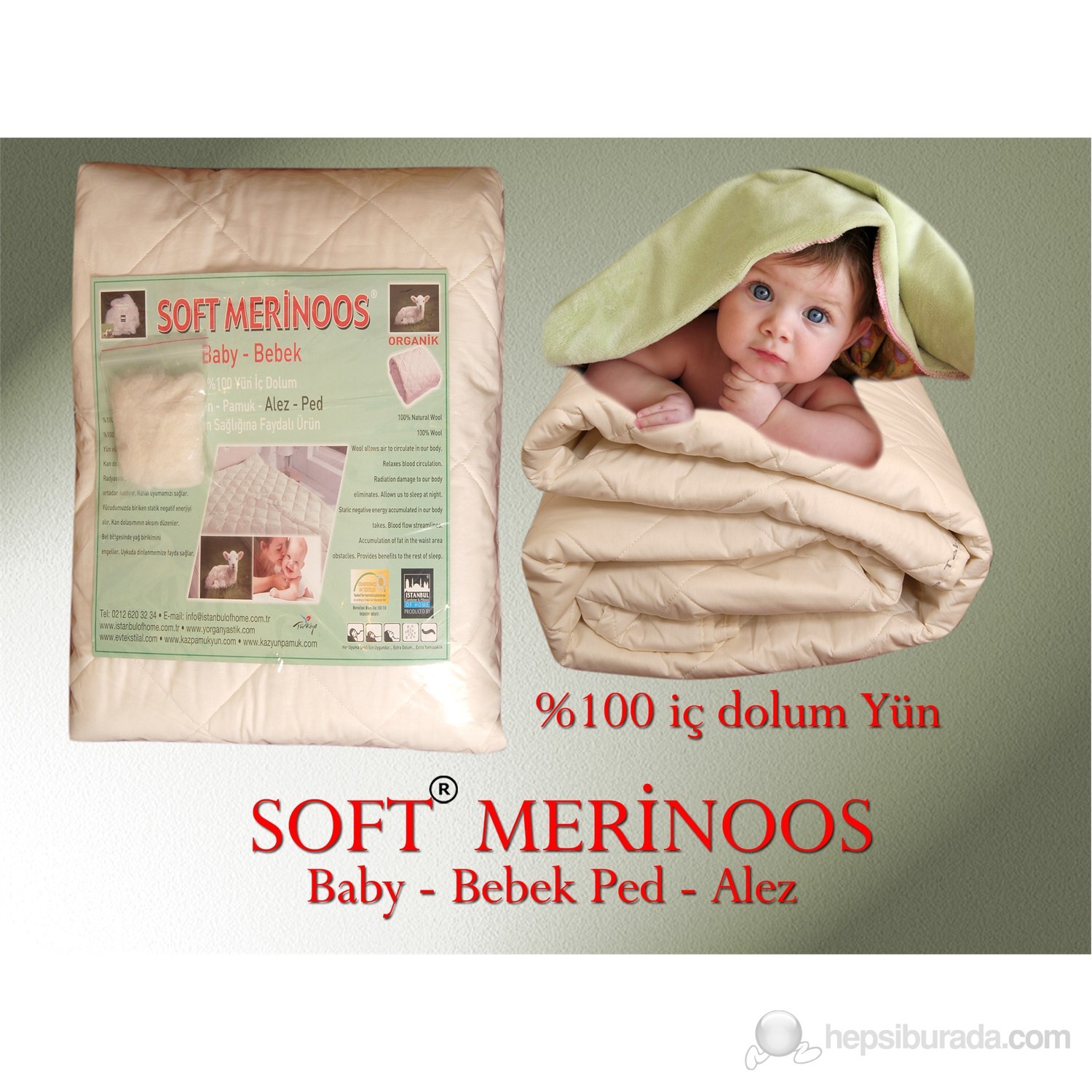 SoftMerinos Yün Bebek Yatak Alez Ped Fiyatı Taksit
