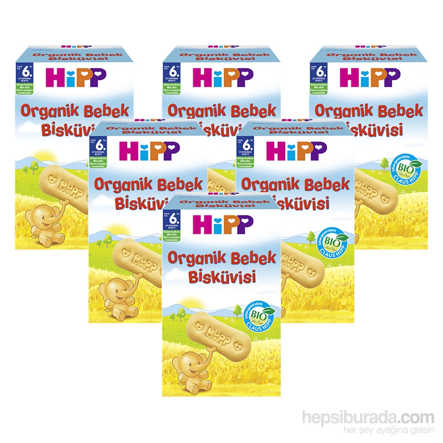 Hipp Organik Bebek Bisküvisi 150 gr 6�lı Fiyatı