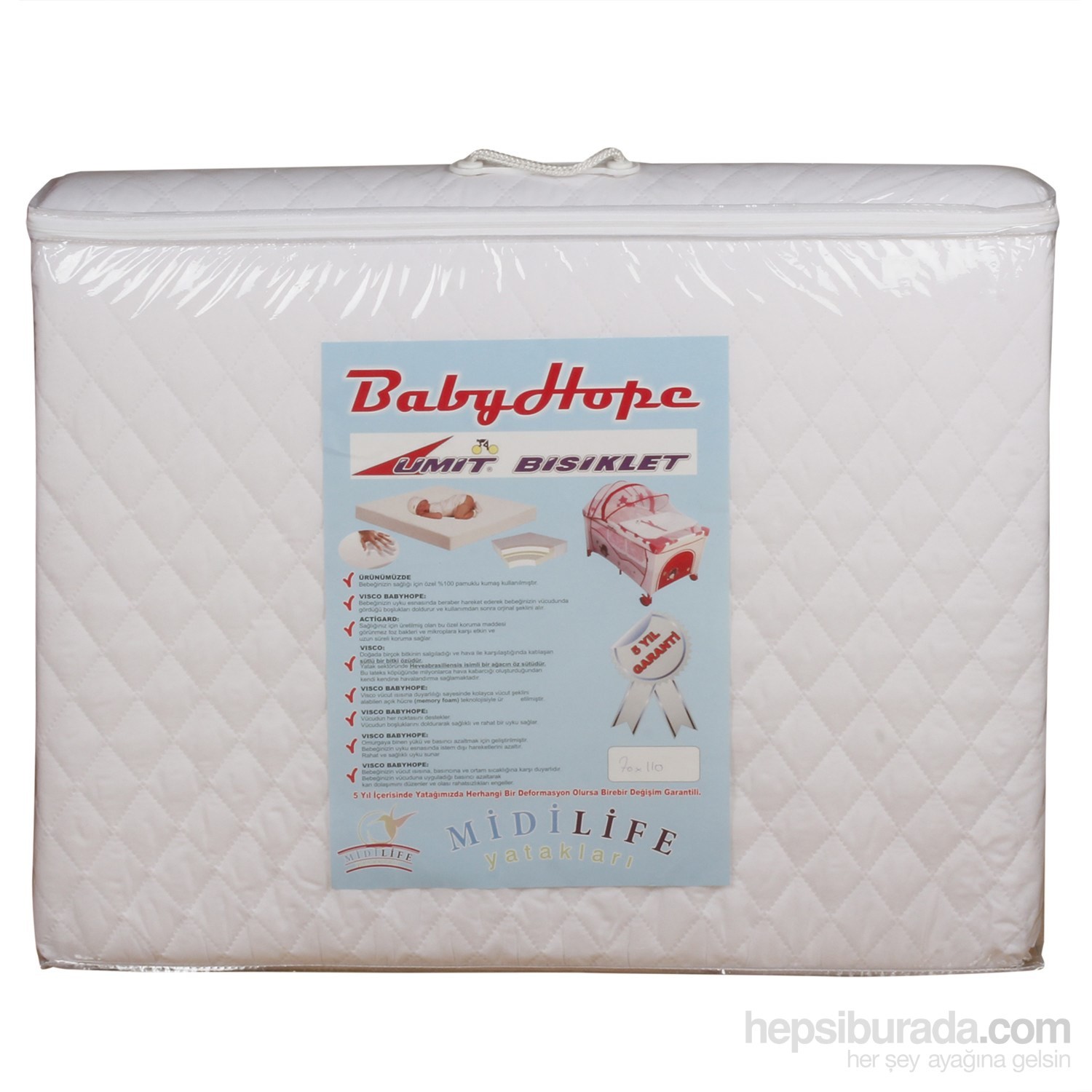 Alezli Babyhope Bebek Oyun Parkı Yatağı 70X120 Cm Fiyatı