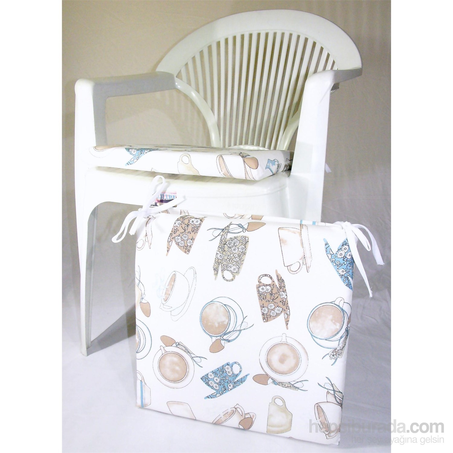 Deran 4Lü Sandalye Minderi Mavi Kahve Fincanı Desenli 247 Fiyatı