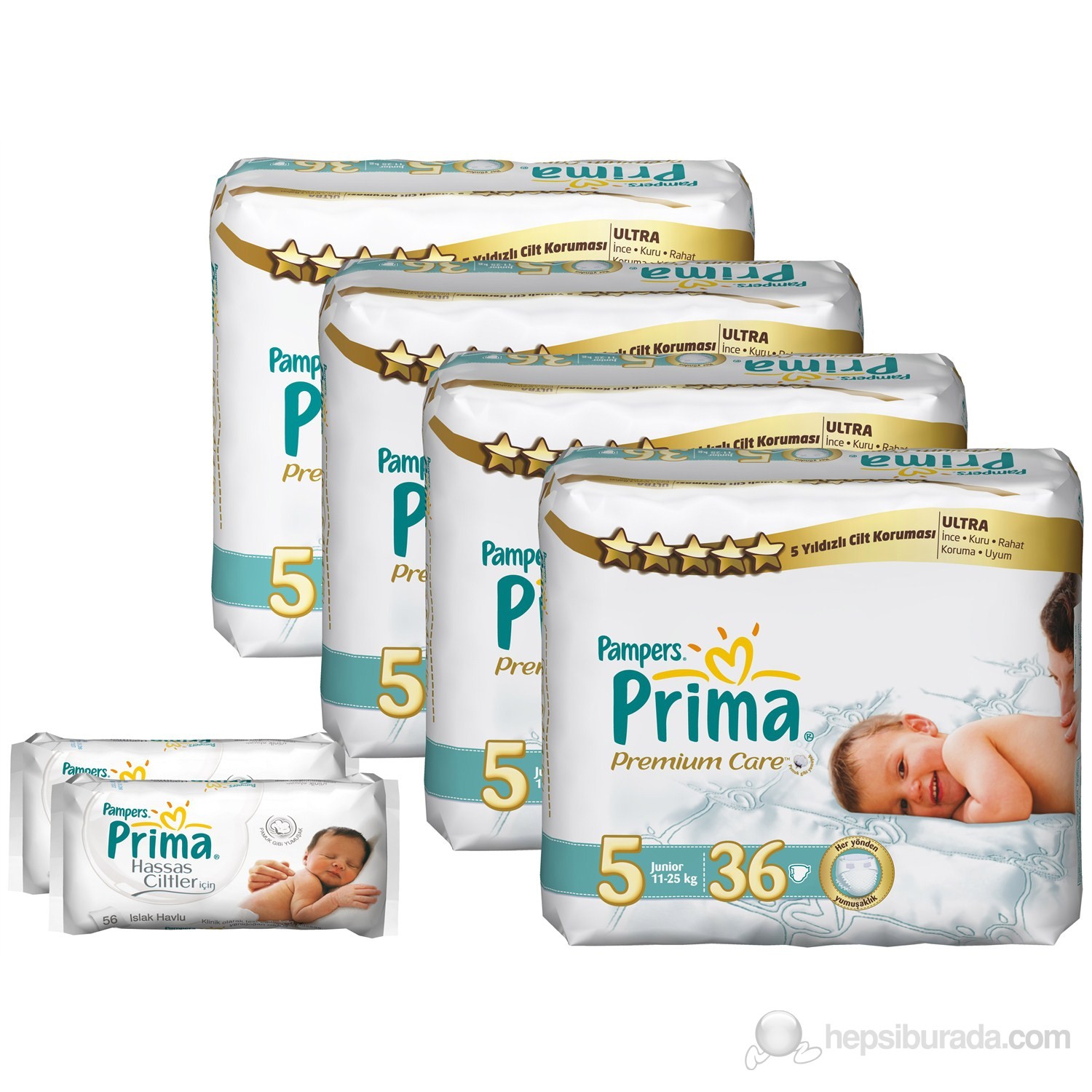 Prima Bebek Bezi Premium Care İkiz 4�lü Paket 5 Beden 144 Fiyatı