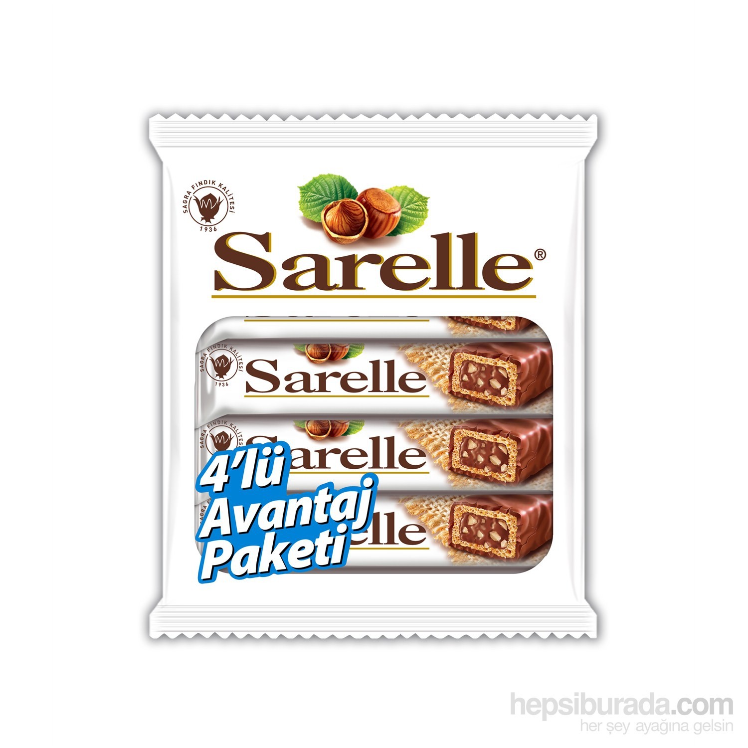 Sarelle Sütlü Çikolata Kaplamalı Fındıklı Gofret Poşet 33 gr Fiyatı