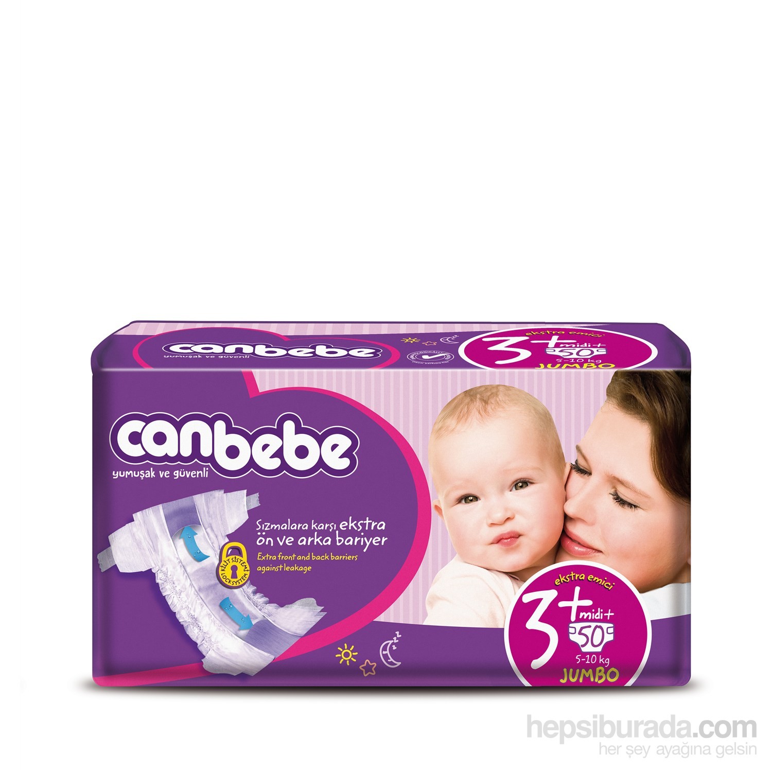 Canbebe Bebek Bezi Jumbo 3+ Beden 50 Adet Fiyatı