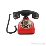 Anna Bell Klasik Çevirmeli Kırmızı Telefon