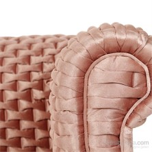 3A Mobilya Modern Örgü Chesterfield - Pembe Beyaz