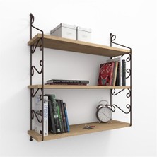 Decormet Seramoni Raf ve Kitaplık Seti 3 Raflı 200X720 Safir Meşe - Malibu