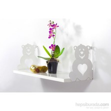 DECORMET Decormet Kalpli Ayıcık Raf ve Kitaplık Seti Beyaz - P.Beyaz