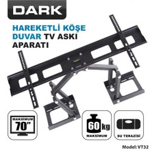 DARK 37-70" DK-AC-VT32 Çift Noktadan Hareketli Köşe ve Duvar Tipi,TV Askı Aparatı